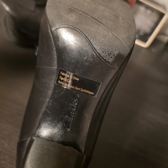 Clarks Black Suede & Leather Penny Loafers - Picture 3 of 3